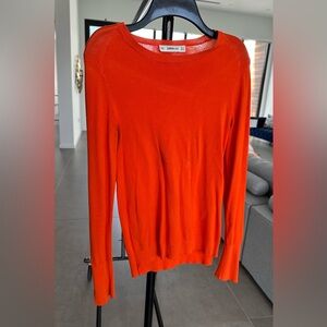Zara Vibrant Orange Crew Neck Sweater